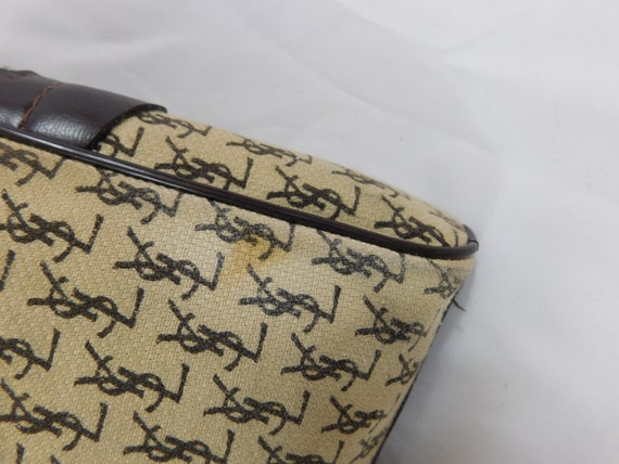 Rare Vintage YSL Canvas Monogram Clutch Cosmetic … - image 7