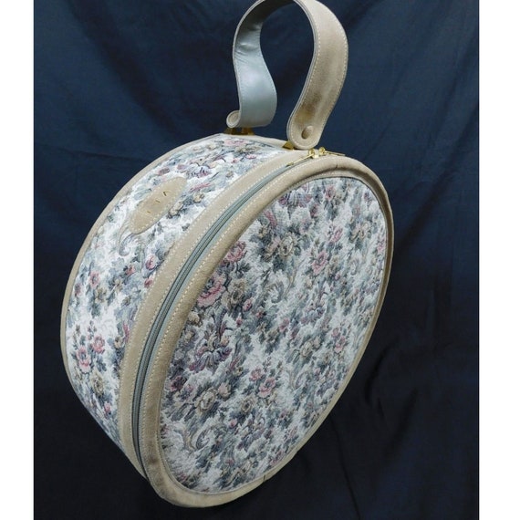 French Luggage Co. Tapestry Suede Rose Train Case… - image 1