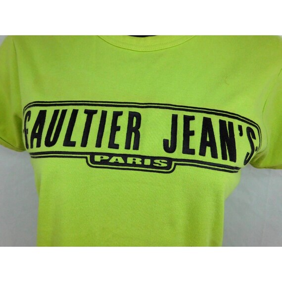 Rare Vintage Jean Paul Gaultier Lime Green Logo T… - image 4