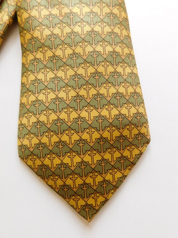 Vintage Hermes Anchor Nautical Silk Tie