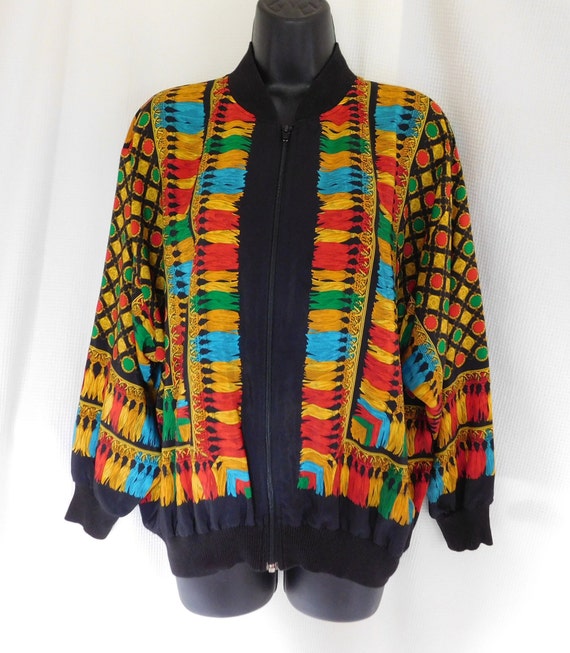 Peter Popovitch Large Bomber Windbreaker Jacket V… - image 2