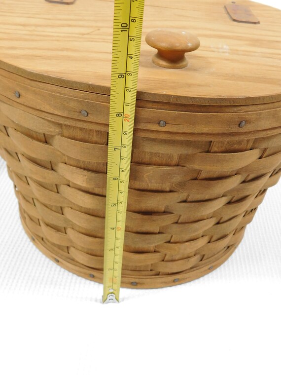 Rare Vintage LONGABERGER 1984 Round Picnic Basket 13X9 Gem