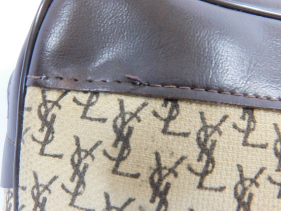 Rare Vintage YSL Canvas Monogram Clutch Cosmetic … - image 9