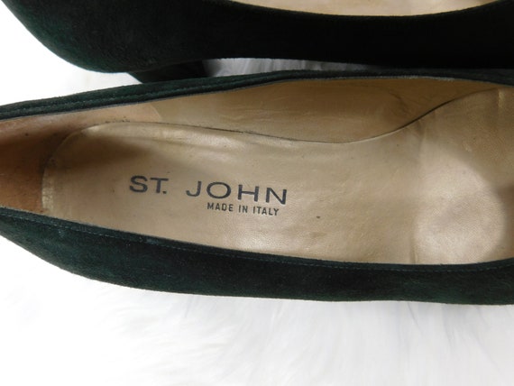 Vintage St. John Green Suede Leather Cap Toe Bloc… - image 8