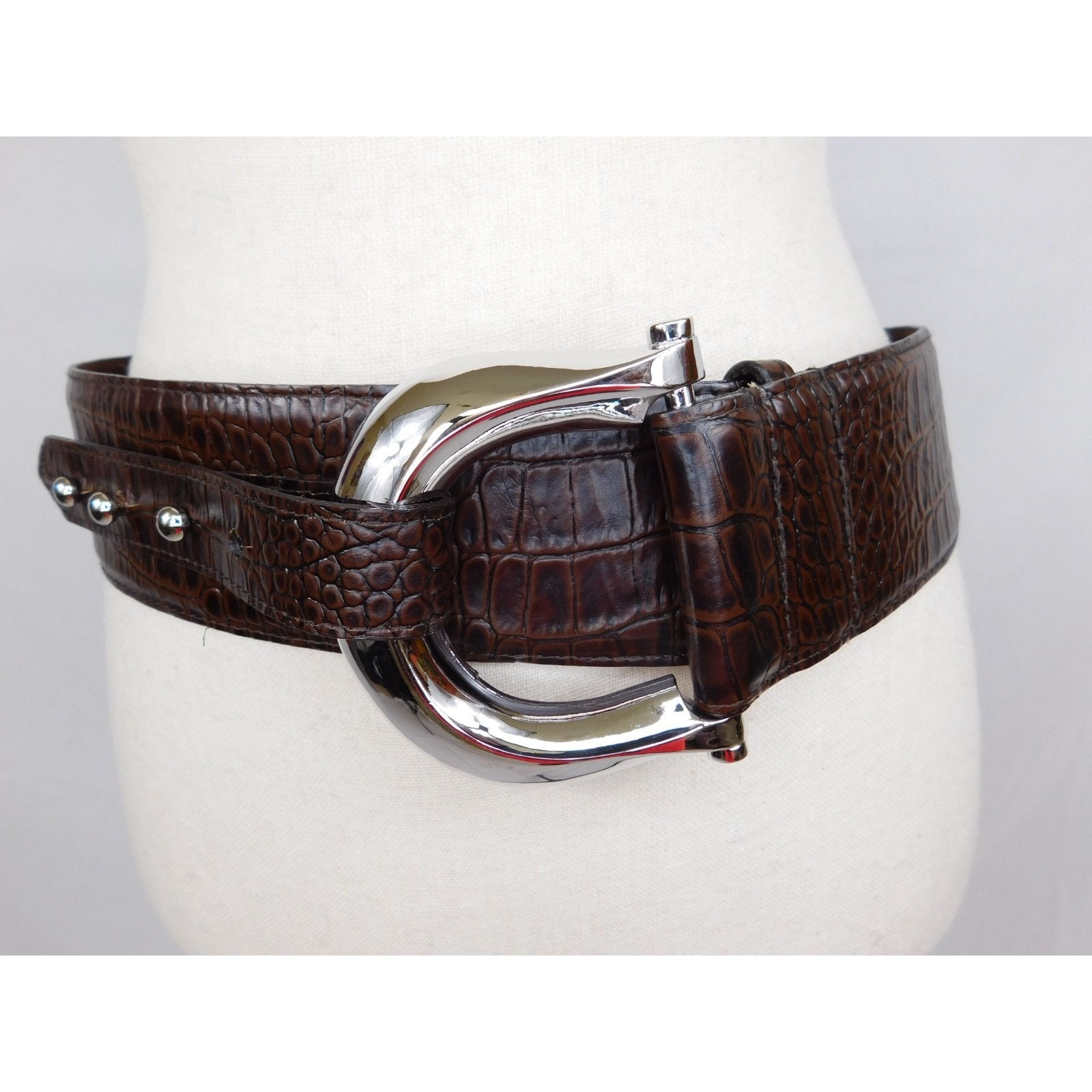 Brian Toohey Size Medium M Brown Croc Crocodile Alligator 