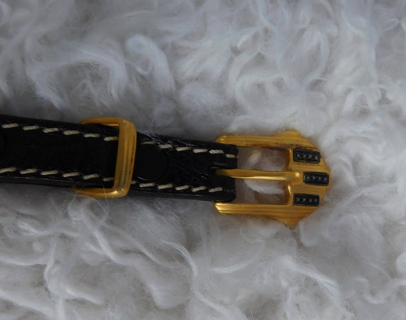 Vintage Judith Jack Thin Leather Belt With Marcas… - image 5