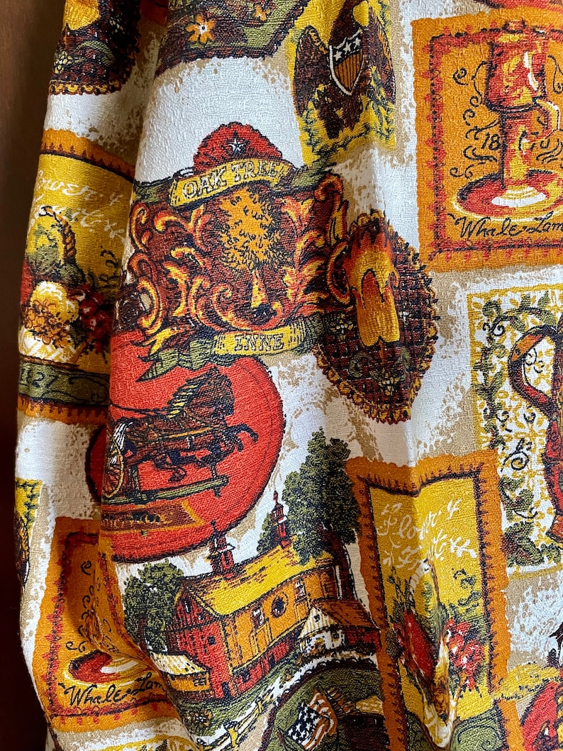 BARKCLOTH Fabric Panel, Colonial Pattern, House N Home Fabrics and