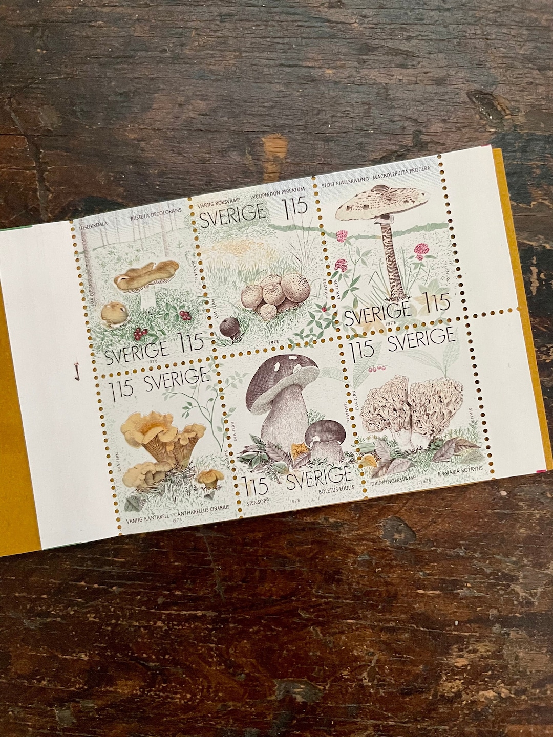 Vintage SWEDISH Postage Stamps Booklet Sverige Mushrooms Etsy