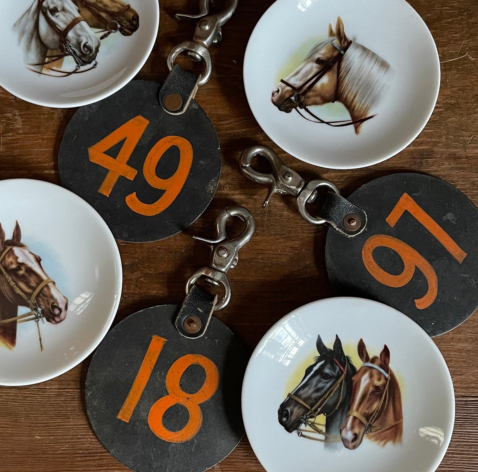 Vintage HORSE Bridle Numbers HandPainted Equestrian Gift Etsy