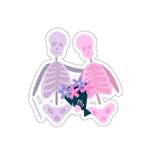 Skeleton Love Sticker; Skeleton Sticker; Decal; Skeletons; Love Skeletons; Love Sticker; Flowers Sticker; Laptop Sticker; Bottle Decal