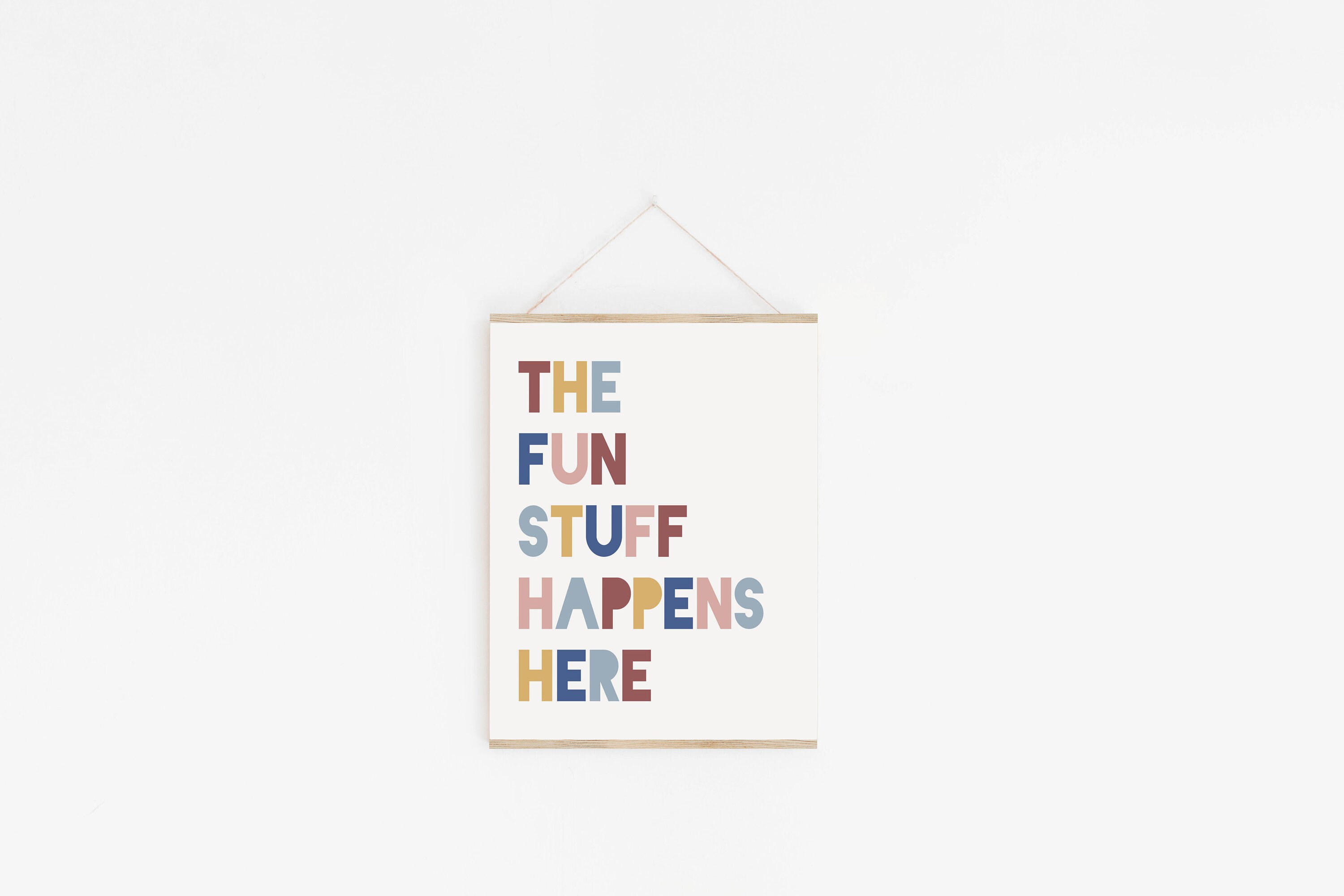The Fun Stuff Happens Here Printable Poster, Playroom Print, Kids Room ...