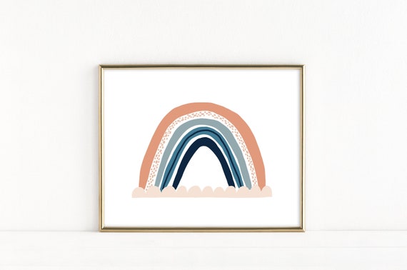 Rainbow Printable Art, Rainbow Print for Kids, Neutral Nursery Art, Modern Rainbow Decor, Kids Art Prints