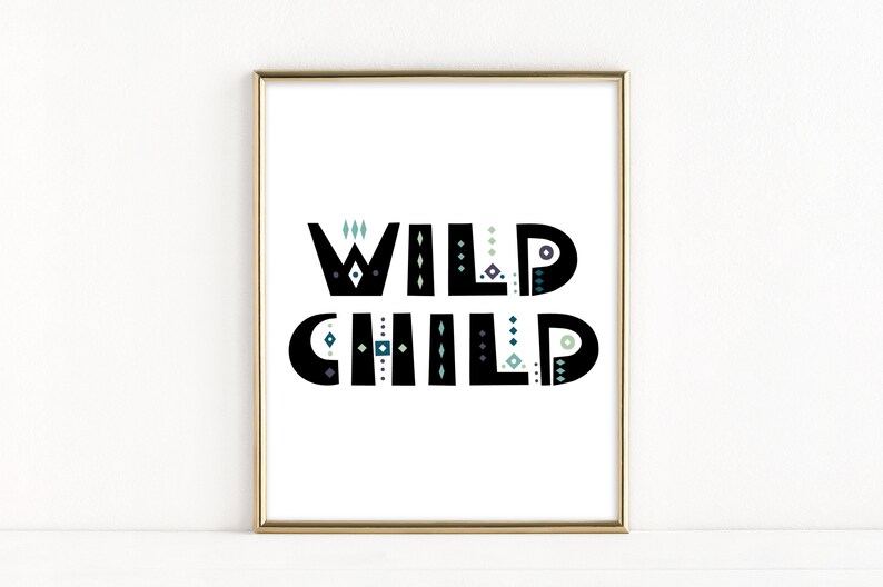 Wild Child Printable Poster Geometric Wall Art Tribal Nursery Decor ...