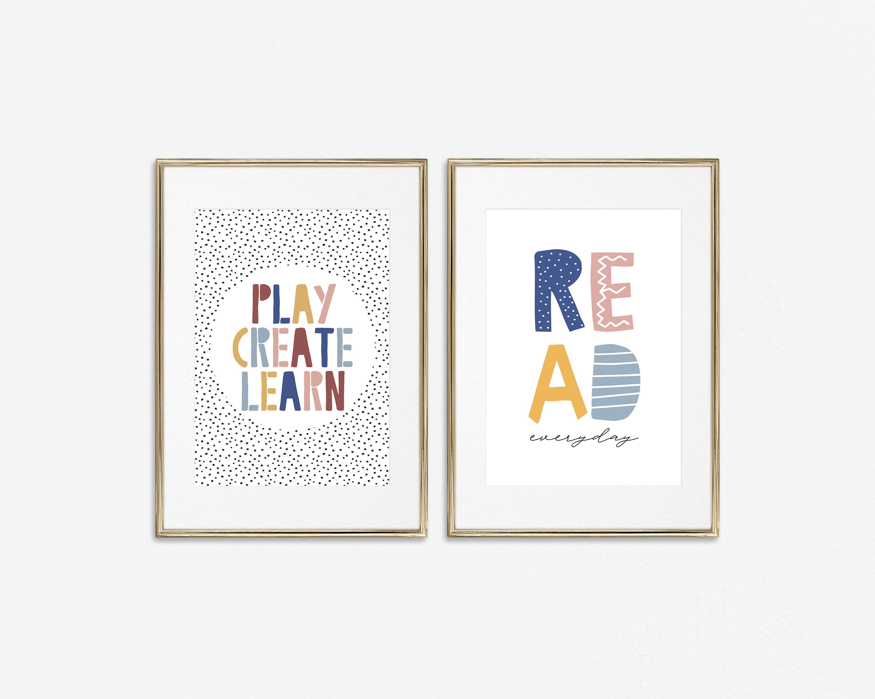 Playroom Printable Art Playroom Print Set Play Create Learn - Etsy