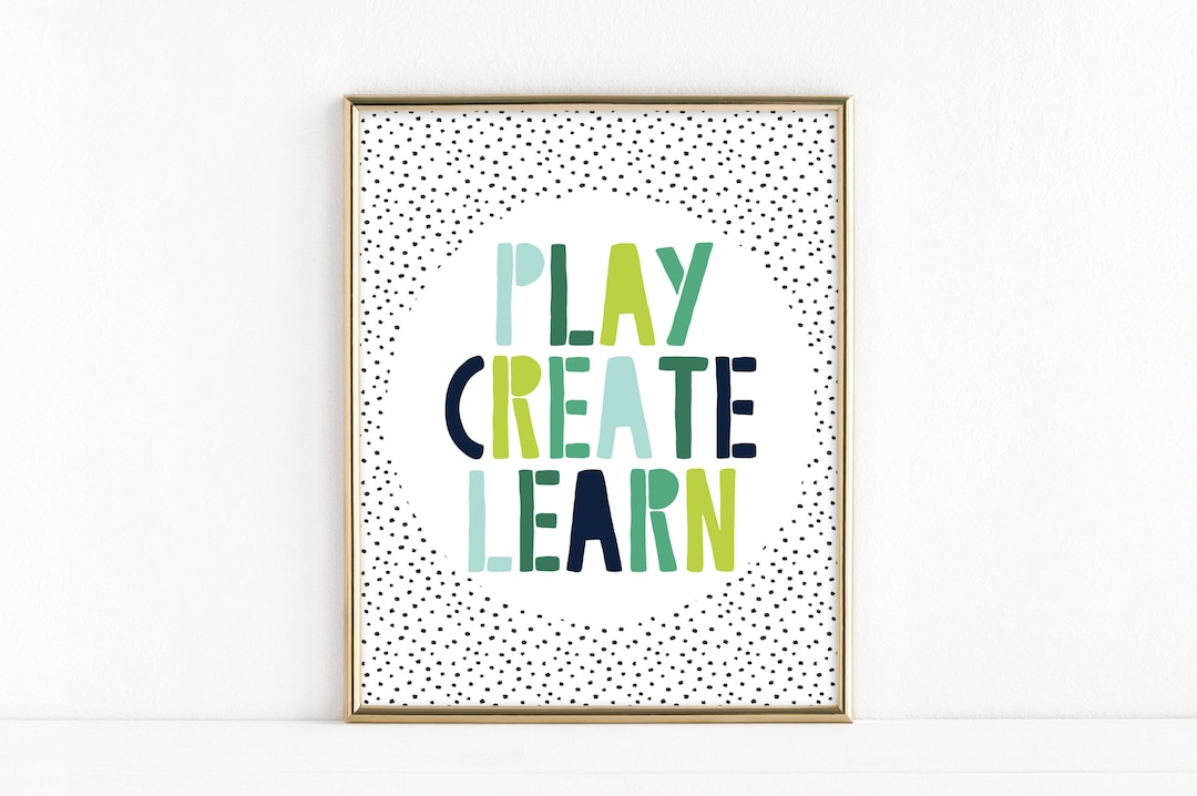 Play Create Learn Printable Art - Kids Playroom Wall Decor - Kids ...