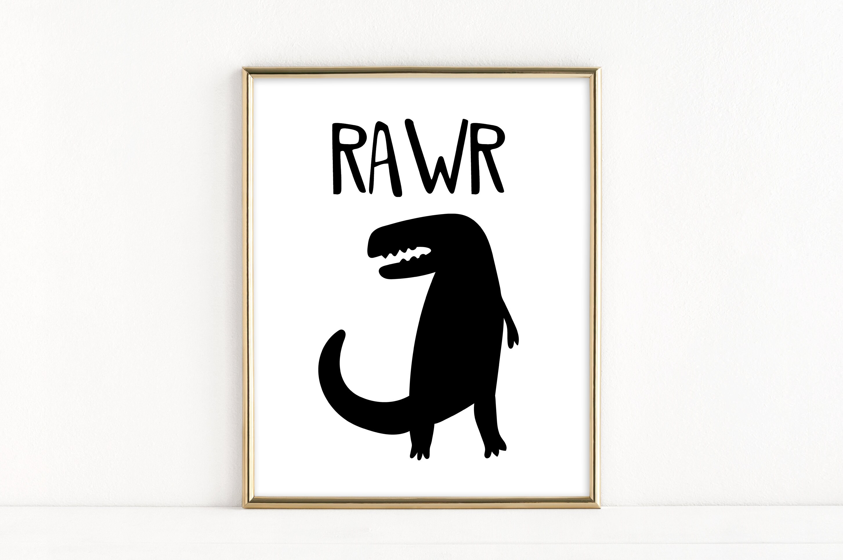 Rawr Dinosaur Print - Dinosaur Wall Art - Children's Playroom Printable ...