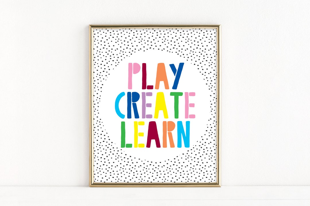 Play Create Learn Playroom Print - Kids Room Decor - Playroom Poster ...