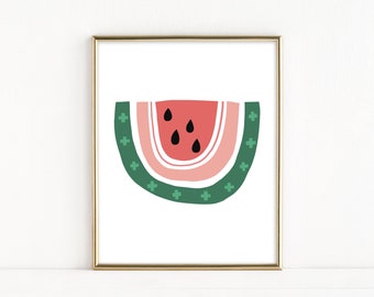 Modern Watermelon Abstract Print, Mid Century Modern Art, Kitchen Print, Modern Art Print, Modern Wall Art, Scandinavian Fruit Printable Art