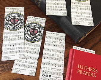 Luther RoseBookmark, Lutheran bookmark, A Mighty Fortress, Reformation, Luther's Rose, Confirmation Gift, Pastor Gift, Luther Seal Bookmark