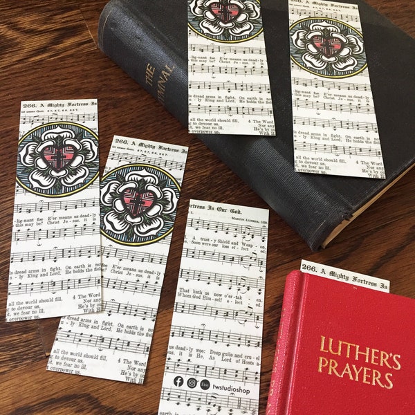 Luther RoseBookmark, Lutheran bookmark, A Mighty Fortress, Reformation, Luther's Rose, Confirmation Gift, Pastor Gift, Luther Seal Bookmark