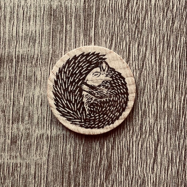 Sleeping Squirrel Pin, Squirrel Pin, Squirrel Jewelry, Squirrel Wearable, Squirrel Button, Squirrel Art Jewelry, Gift for Squirrel Lover