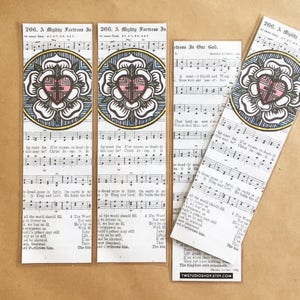 Downloadable Bookmarks|Luther Rose|Lutheran bookmark|A Mighty Fortress|Reformation|Luther&#39;s Rose|Confirmation Gift|Pastor Gift|Martin Luther