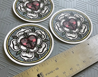 Luther Rose Vinyl Stickers|Three Lutheran Decals|Lutheran Vinyl Stickers|Luther Rose| Luther's Rose|Lutheran Seal|Water Bottle Stickers