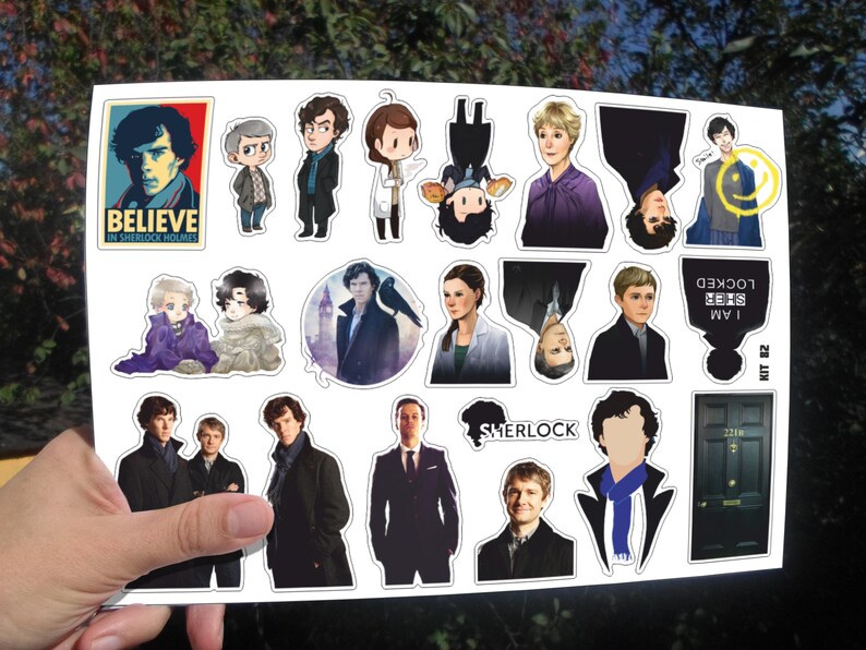 Set of vinyl stickers sherlock holmes bbc sherlock watson | Etsy