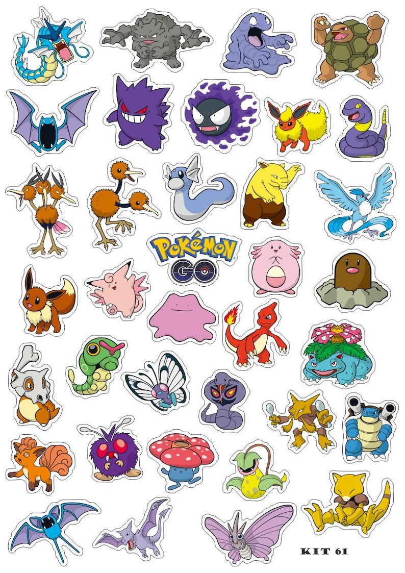 Pokémon Vinyl Waterproof Sticker Set Etsy