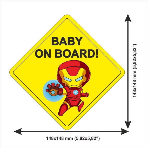 1 Marvel Ironman Personalised Baby On Board Car Sign