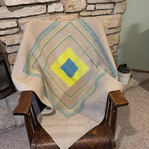 Crochet Afghan Blanket/42&quot;Lx42&quot;W/Decorative Couch Throw/Cozy Lap Blanket/Multi Color Afghan/Handmade Blanket/Brand New Afghan/Ready to Ship!