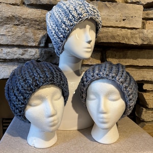 Scrap Yarn Beanie Hat or Hand Tied Beanie Hat/Scrap Yarn Hat/Unisex Beanie/Easy Care/Upcycled Hat/Ready to Ship!