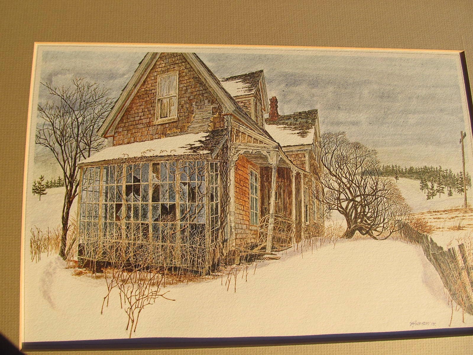 1972 Bruce Johnson lithographic signed print of a old house Etsy