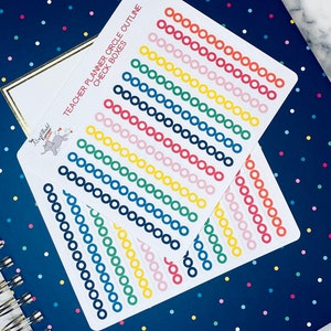 Circle Check Box Sticker Strips for Planners