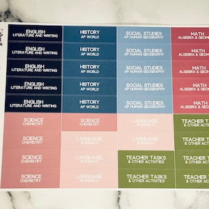 Custom Teacher Planner Subject Header Stickers for Absent-Minded Elephant Planner