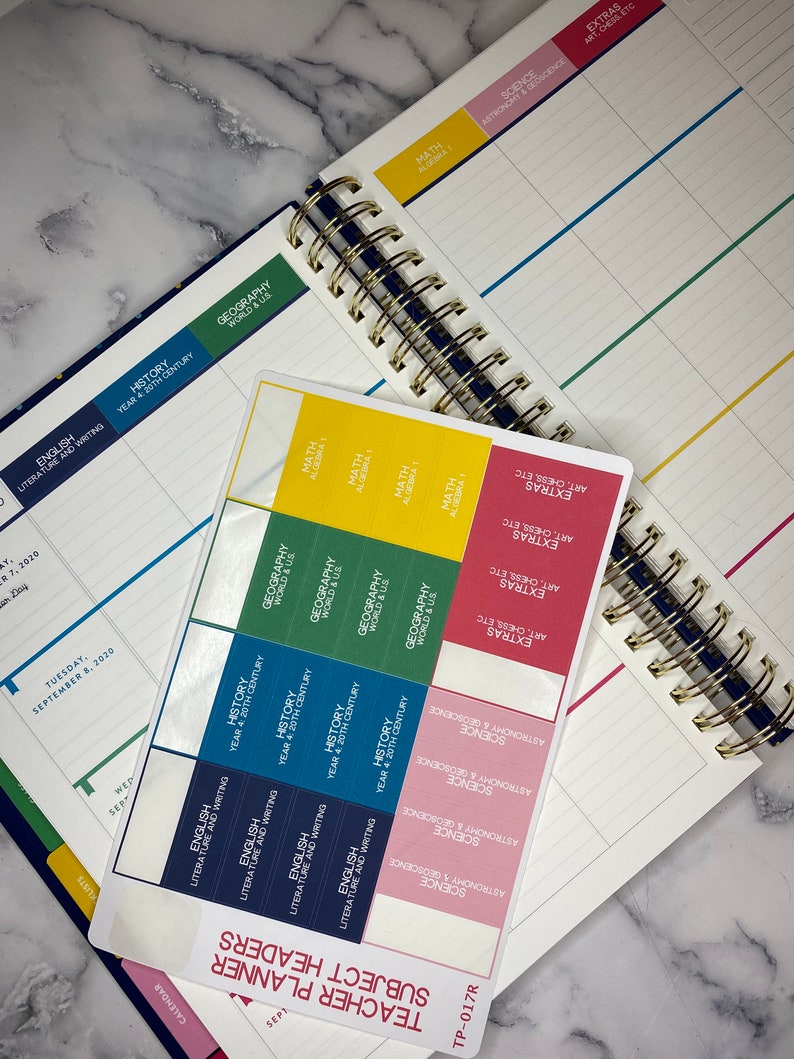 Custom Teacher Planner Subject Header Stickers - Etsy
