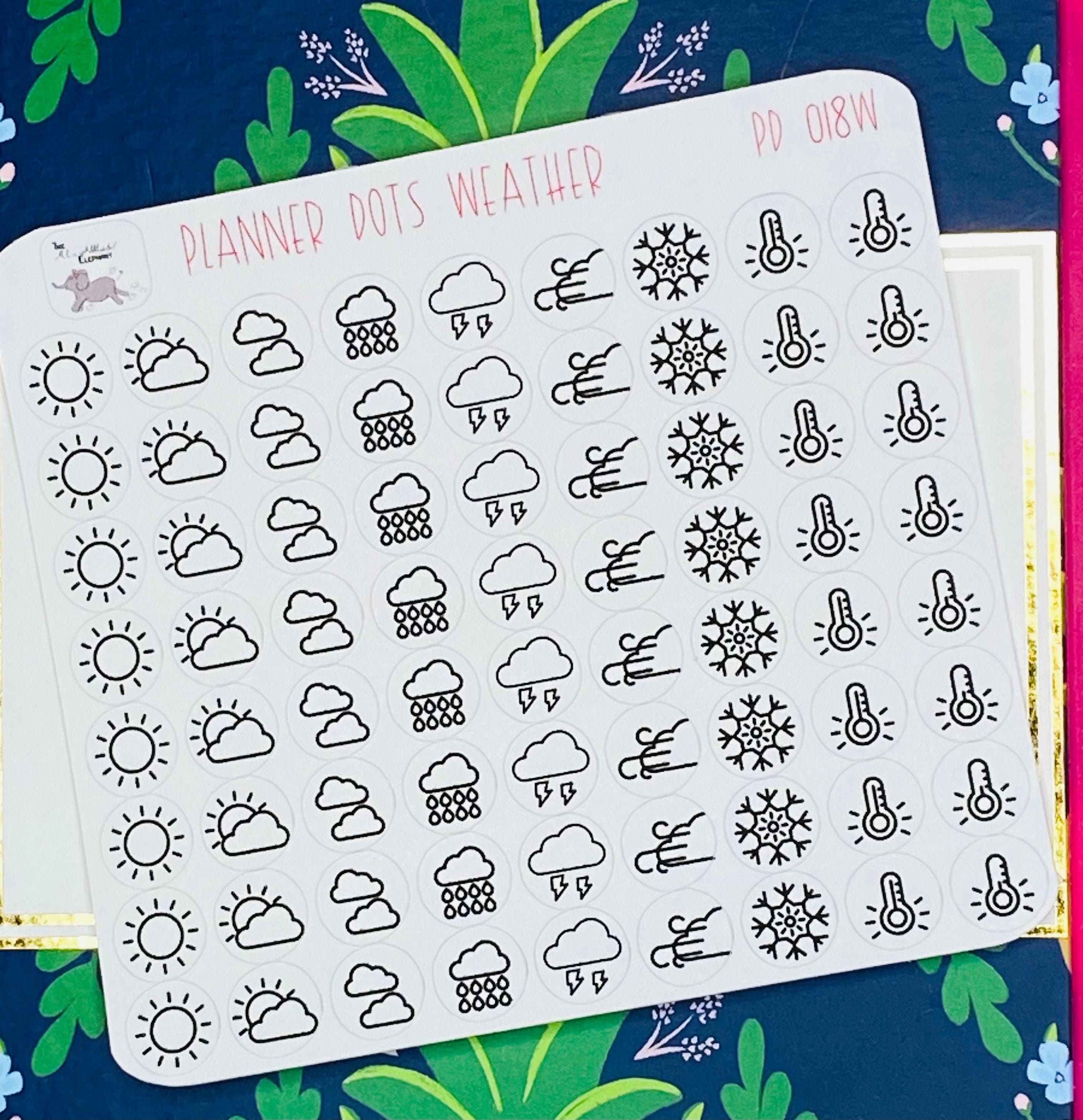 Weather Symbol Icon Dots for Planners Weather Tracking Forecast ...