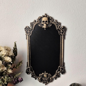 Gothic Skull Picture Frame – Victorian Baroque Wall Art, Macabre Gothic Decor, Dark Wall Gallery Frame, Unique Goth Gift, 3D Printed