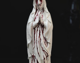 Bloody Mary Bust Statue, Gothic Virgin Mary Statue, Corpse Paint Madonna Figurine, Occult Decor, Black Metal Altar, Horror Goth Gift