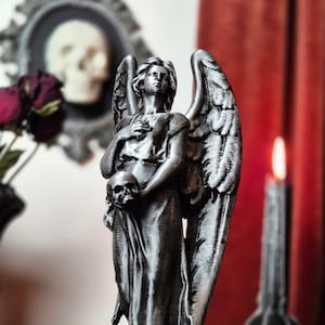 Angel of Death Statue, Gothic Home Decor, Dark Art Figurine, 3D Printed Sculpture