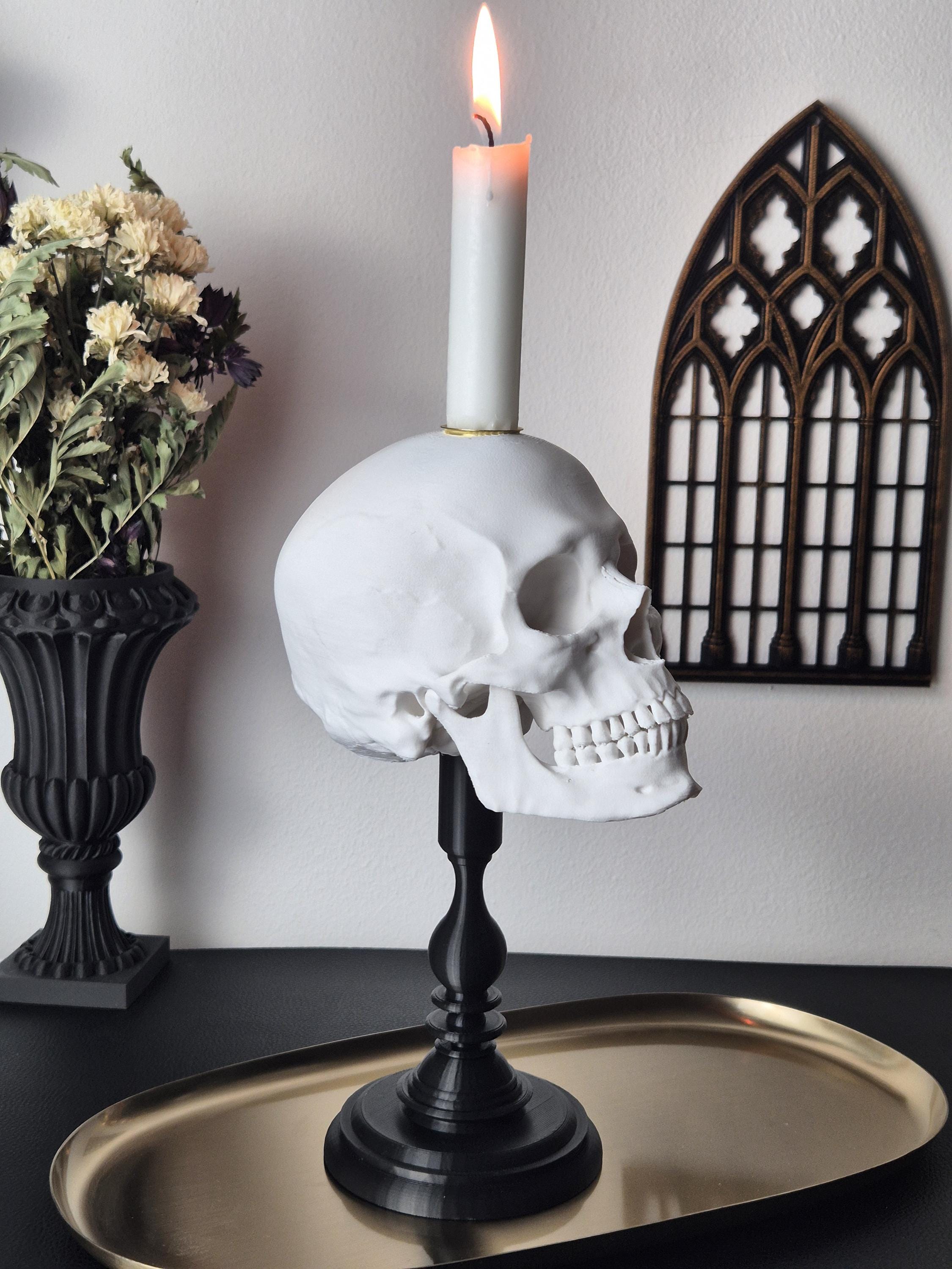 Zenobia Spectre - The Nevermore Gothic Skull Candle Holder Home Decor Gifts  Gothic Craft