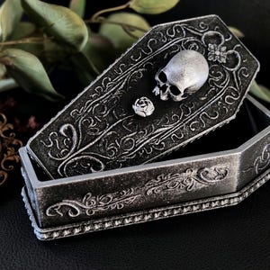 Gothic Coffin Jewelry Box | Victorian Vampire Trinket Box | Rose for the Dead | Goth Gift | Unique 3D Printed Box