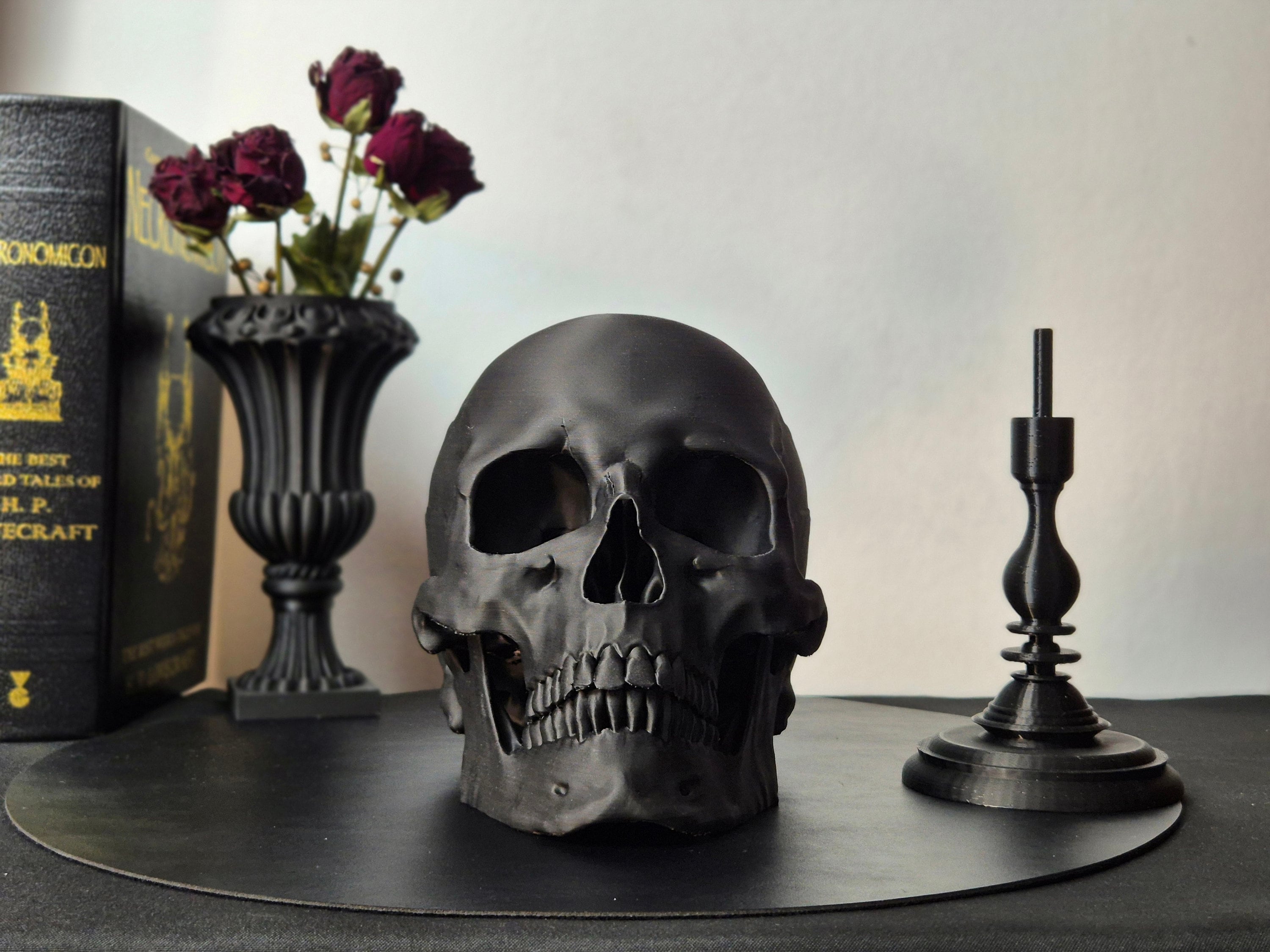 Realistic Human Skull, Skull Replica with Detachable Plinth, 3D-PRINTED