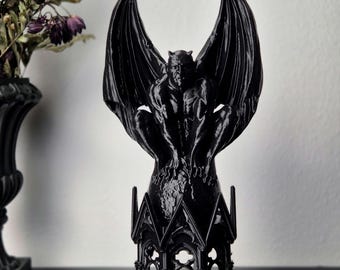 Gothic Gargoyle Teelichthalter | Dämon & Teufel Statue | Vampir, Goth Wohnkultur | 3D gedruckte gotische Skulptur Geschenk