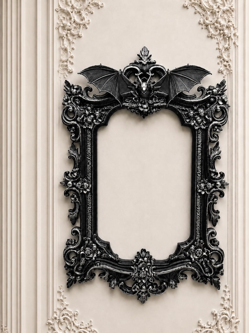Gothic Victorian Vampire Bat Frame | Macabre Wall Decor | Baroque ...