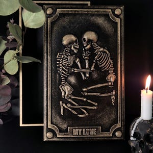 Gothic Box &quot;Lovers&quot;, Tarot Card Box, Gothic Jewellery Box, Goth Gift, 3D-PRINTED