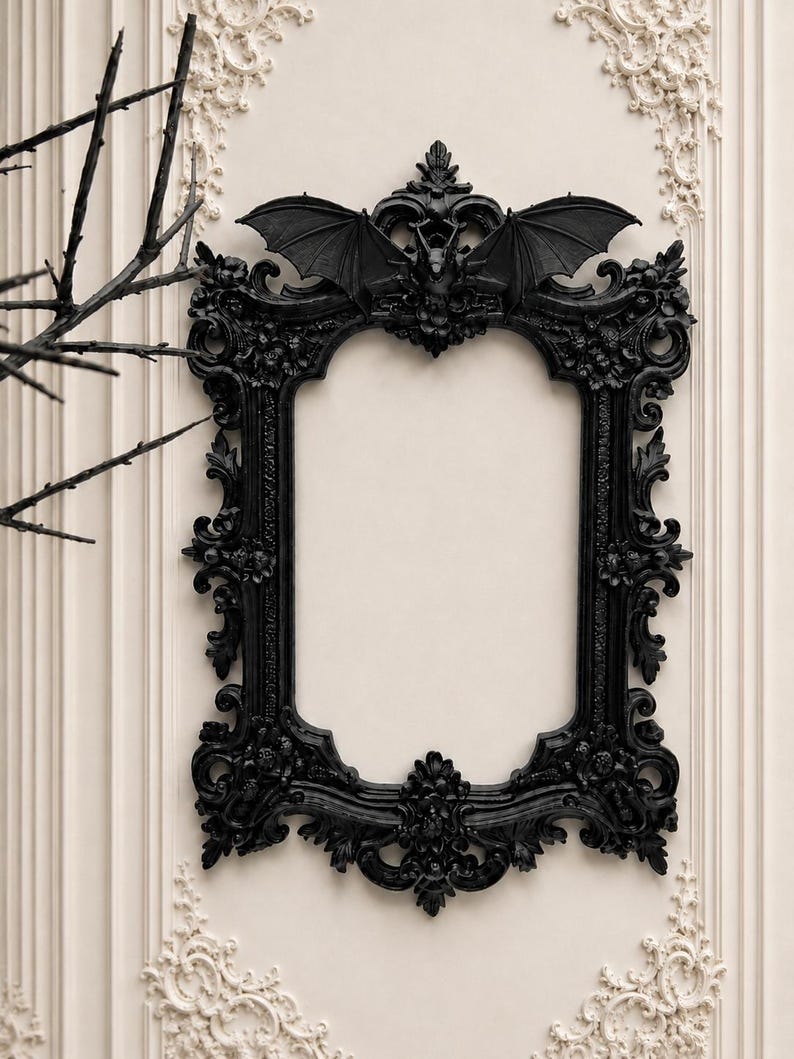 Gothic Victorian Vampire Bat Frame | Macabre Wall Decor | Baroque ...