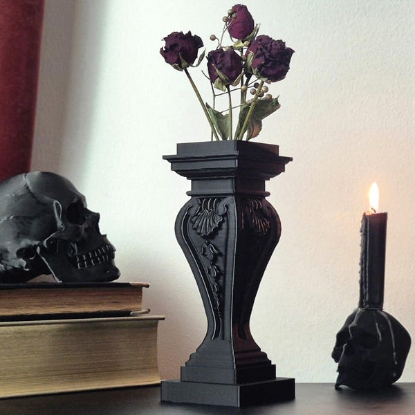Victorian Gothic Vase ‘Bacchante’ – Baroque 3D Printed Vase for Dried Flowers, Gothic Home Decor, Dark Victorian Accent