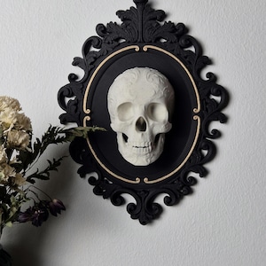 Gothic Victorian Baroque Frame, Human Skull Frame, Gothic Wall Decor, Victorian Wall Art, Goth Wall Gallery, Goth Gift, 3D-PRINTED