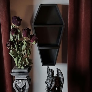 Hanging Coffin Shelf, Tabletop Coffin Shelf, Curiosities Shelf, Crystal Display, Crystal Shelf, Oddities Shelf, Gothic Shelf, 3D-PRINTED